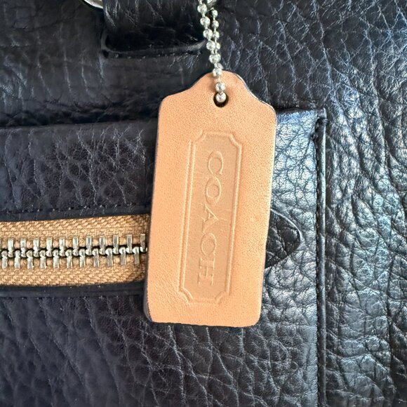 COACH Tote in Black Pebbled Leather - Picture 9 of 11